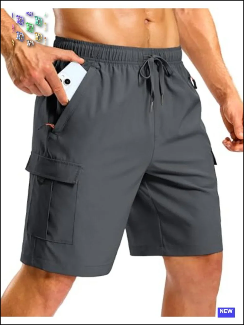 Men's Lightweight Hiking Cargo Shorts 5 Pockets Quick Dry UPF 50 Water Resistant
